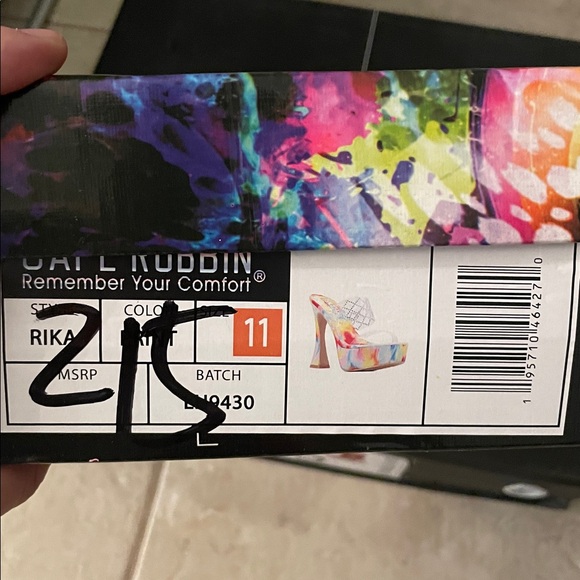 •CAPE ROBBIN• “Rika” Rhinestone Square Toe Platform High Heels - Multi // NIB - Picture 15 of 16